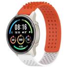For Xiaomi MI Watch Sport 22mm Holes Breathable 3D Dots Silicone Watch Band(Orange+White) - 1