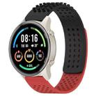 For Xiaomi MI Watch Sport 22mm Holes Breathable 3D Dots Silicone Watch Band(Black+Red) - 1