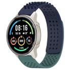 For Xiaomi MI Watch Sport 22mm Holes Breathable 3D Dots Silicone Watch Band(Midnight Blue+Olive Green) - 1