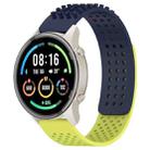 For Xiaomi MI Watch Sport 22mm Holes Breathable 3D Dots Silicone Watch Band(Midnight Blue+Lime Green) - 1