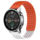 For Xiaomi MI Watch Color 22mm Holes Breathable 3D Dots Silicone Watch Band(Orange+White) - 1