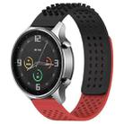 For Xiaomi MI Watch Color 22mm Holes Breathable 3D Dots Silicone Watch Band(Black+Red) - 1