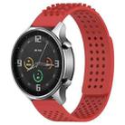 For Xiaomi MI Watch Color 22mm Holes Breathable 3D Dots Silicone Watch Band(Red) - 1