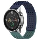 For Xiaomi MI Watch Color 22mm Holes Breathable 3D Dots Silicone Watch Band(Midnight Blue+Olive Green) - 1