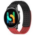 For Xiaomi Haylou RT2 LS10 22mm Holes Breathable 3D Dots Silicone Watch Band(Black+Red) - 1