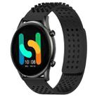 For Xiaomi Haylou RT2 LS10 22mm Holes Breathable 3D Dots Silicone Watch Band(Black) - 1