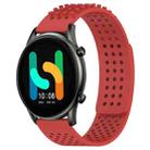 For Xiaomi Haylou RT2 LS10 22mm Holes Breathable 3D Dots Silicone Watch Band(Red) - 1