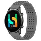 For Xiaomi Haylou RT2 LS10 22mm Holes Breathable 3D Dots Silicone Watch Band(Grey) - 1