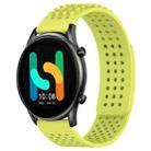 For Xiaomi Haylou RT2 LS10 22mm Holes Breathable 3D Dots Silicone Watch Band(Lime Green) - 1