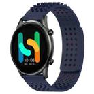 For Xiaomi Haylou RT2 LS10 22mm Holes Breathable 3D Dots Silicone Watch Band(Midnight Blue) - 1