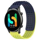 For Xiaomi Haylou RT2 LS10 22mm Holes Breathable 3D Dots Silicone Watch Band(Midnight Blue+Lime Green) - 1