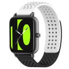 For Xiaomi Haylou RS4 LS12 22mm Holes Breathable 3D Dots Silicone Watch Band(White+Black) - 1