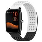 For Xiaomi Haylou GST LS09B 22mm Holes Breathable 3D Dots Silicone Watch Band(White+Black) - 1