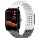For Xiaomi Haylou GST LS09B 22mm Holes Breathable 3D Dots Silicone Watch Band(White+Grey) - 1