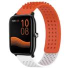 For Xiaomi Haylou GST LS09B 22mm Holes Breathable 3D Dots Silicone Watch Band(Orange+White) - 1