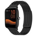 For Xiaomi Haylou GST LS09B 22mm Holes Breathable 3D Dots Silicone Watch Band(Black) - 1
