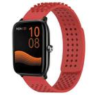 For Xiaomi Haylou GST LS09B 22mm Holes Breathable 3D Dots Silicone Watch Band(Red) - 1