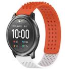 For Xiaomi Haylou RT LS05S 22mm Holes Breathable 3D Dots Silicone Watch Band(Orange+White) - 1