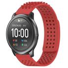 For Xiaomi Haylou RT LS05S 22mm Holes Breathable 3D Dots Silicone Watch Band(Red) - 1