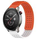 For Amazfit GTR 4 22mm Holes Breathable 3D Dots Silicone Watch Band(Orange+White) - 1