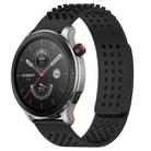 For Amazfit GTR 4 22mm Holes Breathable 3D Dots Silicone Watch Band(Black) - 1