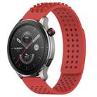 For Amazfit GTR 4 22mm Holes Breathable 3D Dots Silicone Watch Band(Red) - 1