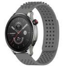 For Amazfit GTR 4 22mm Holes Breathable 3D Dots Silicone Watch Band(Grey) - 1