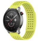 For Amazfit GTR 4 22mm Holes Breathable 3D Dots Silicone Watch Band(Lime Green) - 1