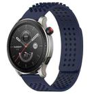 For Amazfit GTR 4 22mm Holes Breathable 3D Dots Silicone Watch Band(Midnight Blue) - 1