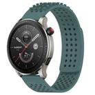 For Amazfit GTR 4 Pro 22mm Holes Breathable 3D Dots Silicone Watch Band(Olive Green) - 1