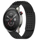 For Amazfit GTR 4 Pro 22mm Holes Breathable 3D Dots Silicone Watch Band(Black) - 1