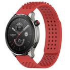 For Amazfit GTR 4 Pro 22mm Holes Breathable 3D Dots Silicone Watch Band(Red) - 1