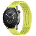 For Amazfit GTR 4 Pro 22mm Holes Breathable 3D Dots Silicone Watch Band(Lime Green) - 1