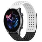 For Amazfit GTR 3 22mm Holes Breathable 3D Dots Silicone Watch Band(White+Black) - 1