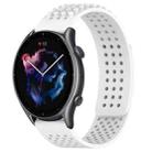 For Amazfit GTR 3 22mm Holes Breathable 3D Dots Silicone Watch Band(White) - 1