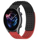 For Amazfit GTR 3 22mm Holes Breathable 3D Dots Silicone Watch Band(Black+Red) - 1