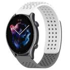 For Amazfit GTR 3 Pro 22mm Holes Breathable 3D Dots Silicone Watch Band(White+Grey) - 1