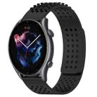 For Amazfit GTR 3 Pro 22mm Holes Breathable 3D Dots Silicone Watch Band(Black) - 1