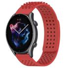 For Amazfit GTR 3 Pro 22mm Holes Breathable 3D Dots Silicone Watch Band(Red) - 1