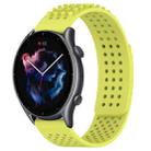 For Amazfit GTR 3 Pro 22mm Holes Breathable 3D Dots Silicone Watch Band(Lime Green) - 1