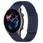For Amazfit GTR 3 Pro 22mm Holes Breathable 3D Dots Silicone Watch Band(Midnight Blue) - 1