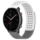 For Amazfit GTR 2e 22mm Holes Breathable 3D Dots Silicone Watch Band(White+Grey) - 1