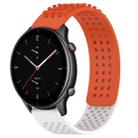 For Amazfit GTR 2e 22mm Holes Breathable 3D Dots Silicone Watch Band(Orange+White) - 1