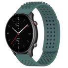 For Amazfit GTR 2e 22mm Holes Breathable 3D Dots Silicone Watch Band(Olive Green) - 1