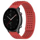 For Amazfit GTR 2e 22mm Holes Breathable 3D Dots Silicone Watch Band(Red) - 1