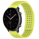 For Amazfit GTR 2e 22mm Holes Breathable 3D Dots Silicone Watch Band(Lime Green) - 1