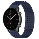 For Amazfit GTR 2e 22mm Holes Breathable 3D Dots Silicone Watch Band(Midnight Blue) - 1