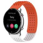 For Amazfit GTR 2 22mm Holes Breathable 3D Dots Silicone Watch Band(Orange+White) - 1