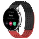 For Amazfit GTR 2 22mm Holes Breathable 3D Dots Silicone Watch Band(Black+Red) - 1