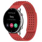 For Amazfit GTR 2 22mm Holes Breathable 3D Dots Silicone Watch Band(Red) - 1